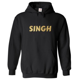 Singh Lion Of Punjab Sikh Golden Print Unisex Kids & Adult Pullover Hoodie